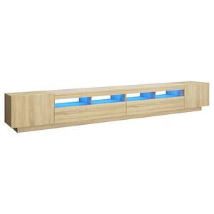 vidaXL TV-benk med LED-lys sonoma eik 300x35x40 cm