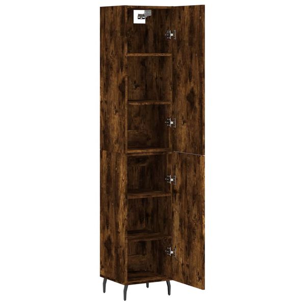 vidaXL Highboard r&oslash;kt eik 34,5x34x180 cm konstruert tre