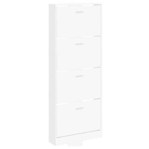 vidaXL Skoskap hvit 59x17x150 cm konstruert tre