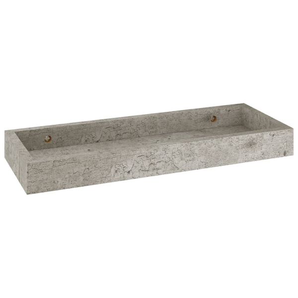 vidaXL Loggia-vegghyller 4 stk betonggr&aring; 40x15x4 cm MDF