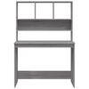 vidaXL Skrivebord med hyller grå sonoma 102x45x148 cm konstruert tre