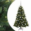 vidaXL Kunstig juletre med julekuler 120 cm 150 LED-lys Varmhvit
