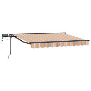 vidaXL Manuell markiseramme med LEDs Bl&aring;, Oransje, Antrasitt 3 x 2,5 m