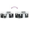 vidaXL Kiddos Loft Senge Ramme med Gardiner Hvit og svart 90 x 201 cm