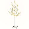 vidaXL LED-tre kirseb&aelig;rblomst varmhvit 84 lysdioder 120 cm