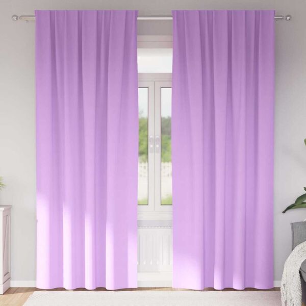 vidaXL Mørkleggende Gardiner med Ringer 2 pcs Lilla 260 x 140 cm