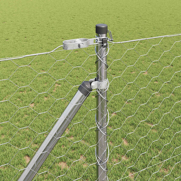 vidaXL Gjerdep&aring;le s&oslash;lv 50 x 1,2 m (50 mm mesh) St&aring;l