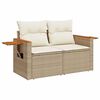 vidaXL Hagesofaer med puter 9 deler beige polyrotting akasie