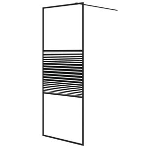 vidaXL Dusjvegg svart 80x195 cm klart ESG-glass