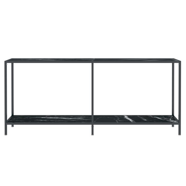vidaXL Konsollbord svart 180x35x75,5 cm herdet glass