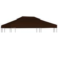 vidaXL Dobbel toppduk til paviljong 310 g/m² 4x3 m brun