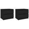 vidaXL Nattbord 2 stk svart 50x39x43,5 cm konstruert tre