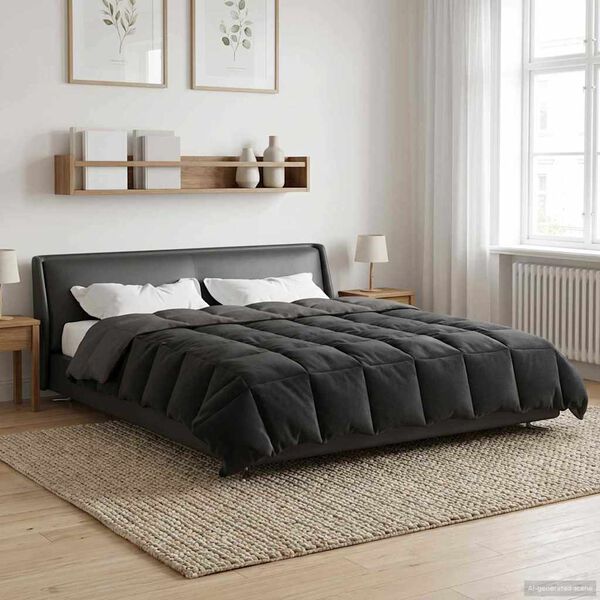 vidaXL Full &aring;r dyne Quilted Lysegr&aring; 200 x 240 cm Mikrofiber