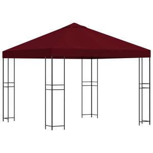 vidaXL Paviljong 3 x 3 m Burgunder Polyester og st&aring;l 190 gsm