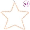 vidaXL Julestjernefigurer med 48 LED 3 stk varmhvit 56 cm