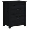 vidaXL Nattbord svart 50x35x61,5 cm heltre furu