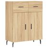 vidaXL Highboard sonoma eik 69,5x34x180 cm konstruert tre