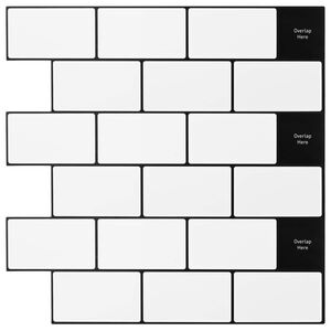 vidaXL Subway-flis 50 stk. Hvit svart 30 x 30 cm Polyuretan og PET