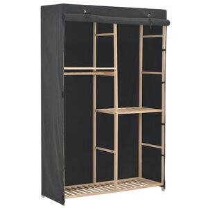 vidaXL Garderobeskap 3 etasjer gr&aring; 110x40x170 cm stoff