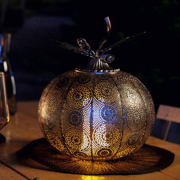 Luxform Batteridrevet LED-hagelampe Pumpkin antikk s&oslash;lv