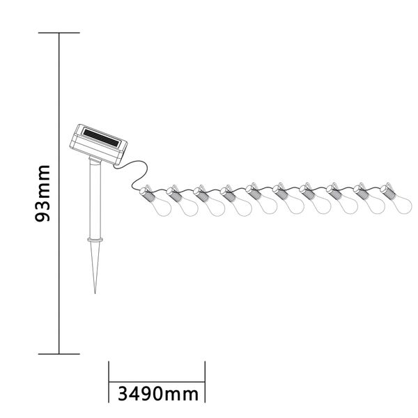 Luxform Soldrevne partylys med 10 LED Alicante gjennomsiktig