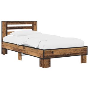 vidaXL Sengestamme med hodegatt Gammelt tre 80 x 200 cm Konstruert tre