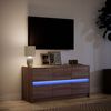 vidaXL TV-benk med LED brun eik 100x34x50 cm konstruert tre