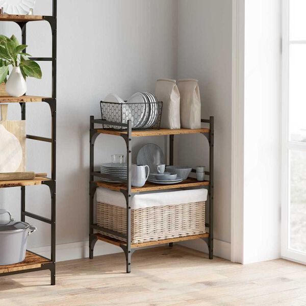 vidaXL Kj&oslash;kkenvogn Gamle tre 50 x 35 x 75.5 cm Konstruert tre