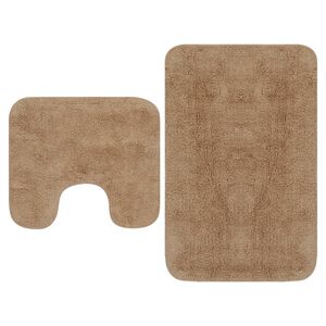 vidaXL Baderomsmattesett 2 stk stoff beige