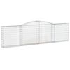 vidaXL Gabionkurver buede 9 stk 400x30x100/120 cm galvanisert jern