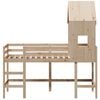 vidaXL Køyeseng med stige og tak 90x200 cm heltre furu