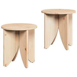 vidaXL Kaffebord 2 stk. Naturlig 41,5 x 41,5 x 44 cm