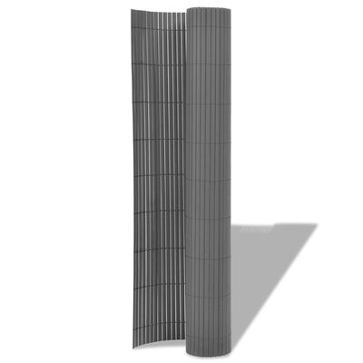 vidaXL Dobbelsidet hagegjerde PVC 90x300 cm grå