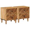 vidaXL Nattbord 2 pcs Brun 40 x 33,5 x 46 cm Massiv mango tre