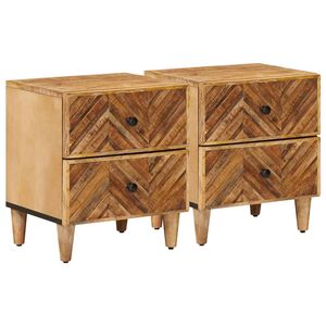 vidaXL Nattbord 2 pcs Brun 40 x 33,5 x 46 cm Massiv mango tre