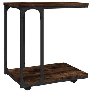 vidaXL Sidebord med hjul r&oslash;kt eik 50x35x55,5 cm konstruert tre