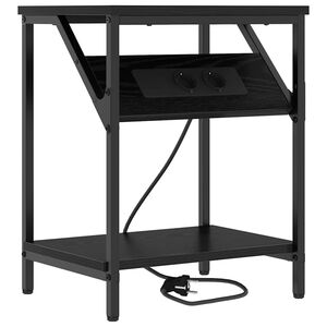 vidaXL Nattbordskap Svart Eik 38 x 30 x 48 cm Konstruert tre