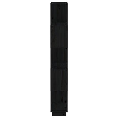 vidaXL Bokhylle/romdeler svart 80x25x163,5 cm heltre furu