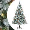 vidaXL Kunstig juletre Gr&oslash;nn og hvit 210 cm PVC og Metall og Plast