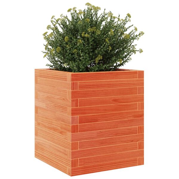 vidaXL Plantekasse voksbrun 40x40x46 cm heltre furu