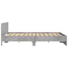 vidaXL Sengeramme med hodegavl og LED betonggrå 200x200 cm