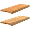 vidaXL Trappetrinn 2 stk lysebrun 70x30x2 cm heltre eik