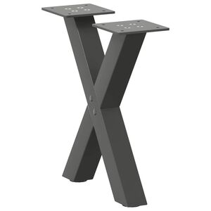 vidaXL Salongbordben X-formet 2 stk antrasitt 30x(30-31) cm st&aring;l