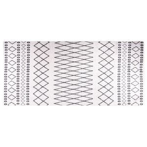 vidaXL Vaskbart teppe 80x300 cm sklisikker svart og hvit