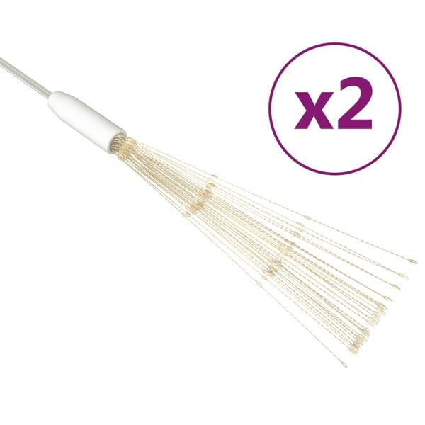 vidaXL Utend&oslash;rs julelys kinaputter 2 stk varmhvit 20 cm 280 lysdioder