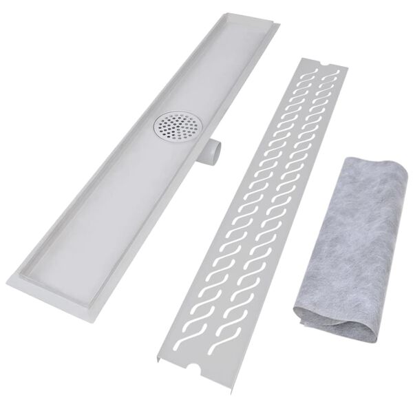 vidaXL Line&aelig;rt dusjavl&oslash;p 2 stk b&oslash;lge 830x140 mm rustfritt st&aring;l