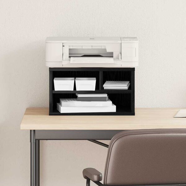 vidaXL Skiverstativ Svart Eik 40 x 32 x 22,5 cm Konstruert tre