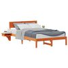vidaXL Sengestamme med hodegjerde Vokset Brun 140 x 190 cm Massiv furu