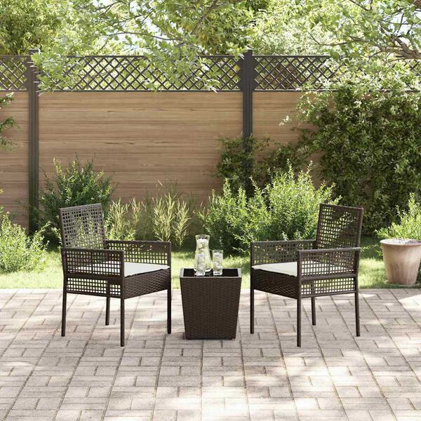 vidaXL Hage Bistro Sett 3 pcs Brun polyrotting