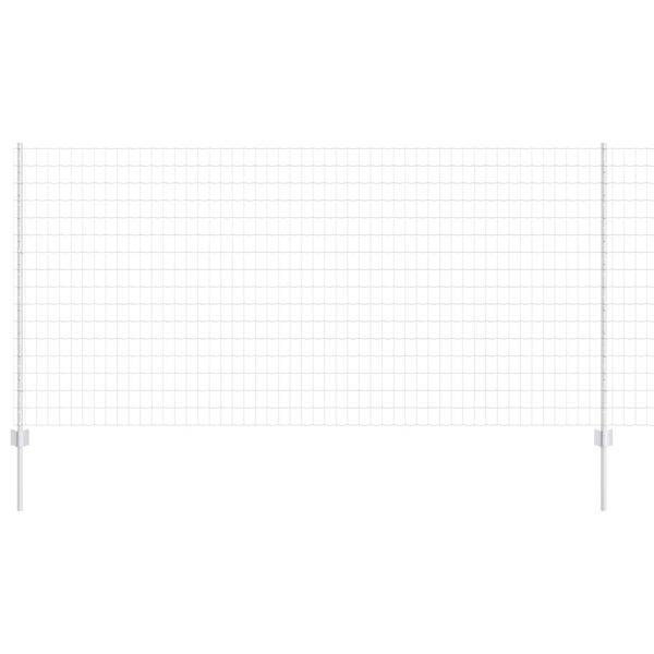 vidaXL Gjerde med stolpe s&oslash;lv 1,2 x 10 m St&aring;l
